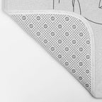 Minimal Line Art Woman with Flowers II Bath Mat Gallery Image 2