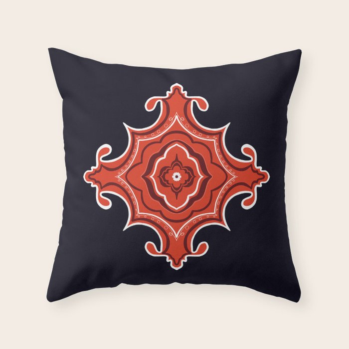 Red Waves Throw Pillow Gallery Image 6
