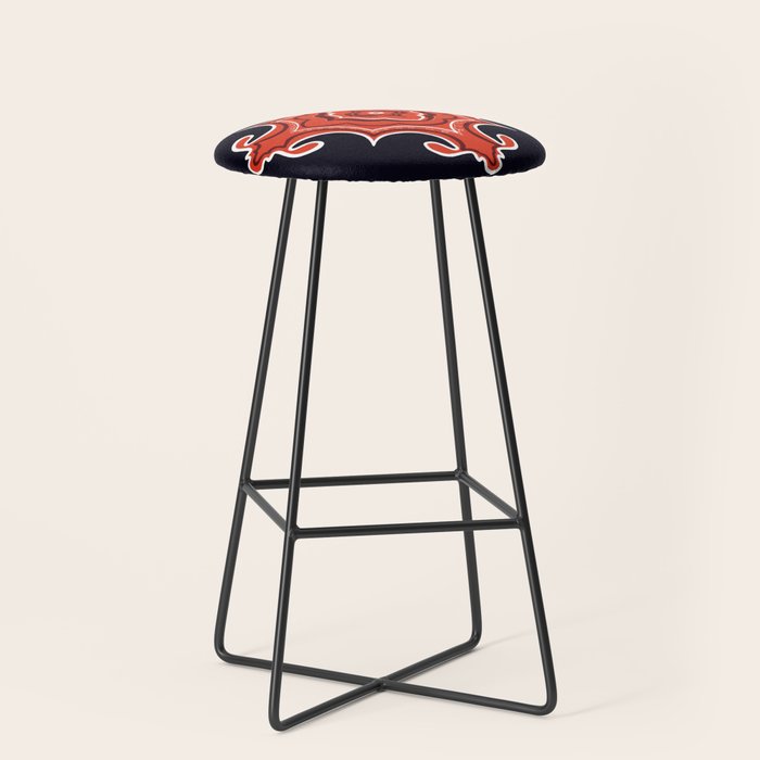 Red Waves Stool Gallery Image 1