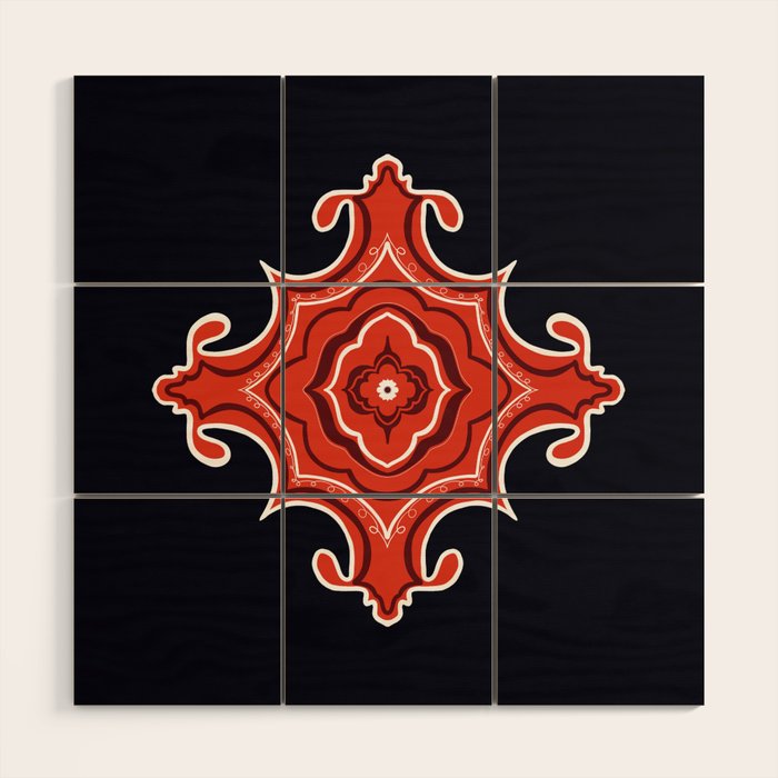 Red Waves Wood Wall Art Gallery Image 1