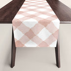 Hand Painted Pink Festive Gingham Theme Table Runner Gallery Image 1