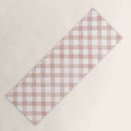 Hand Painted Pink Festive Gingham Theme Yoga Mat Gallery Image 1