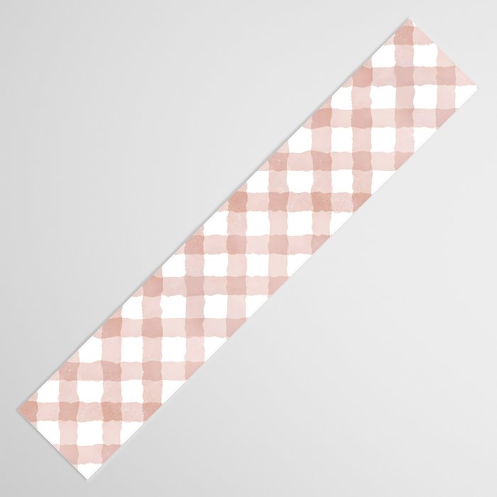 Hand Painted Pink Festive Gingham Theme Table Runner Gallery Image 3