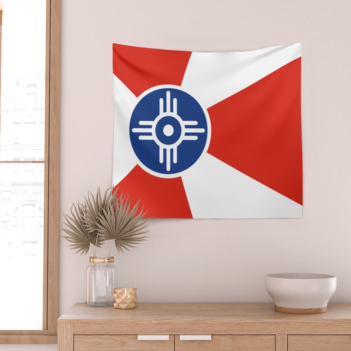 Flag of Wichita, Kansas Wall Tapestry Gallery Image 2