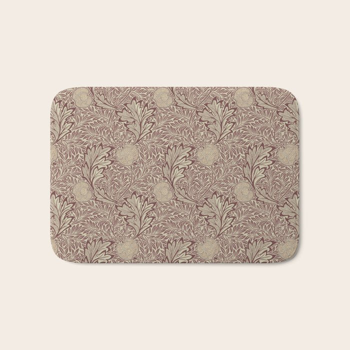 William Morris Vintage Apple Red Gold Bath Mat Gallery Image 1