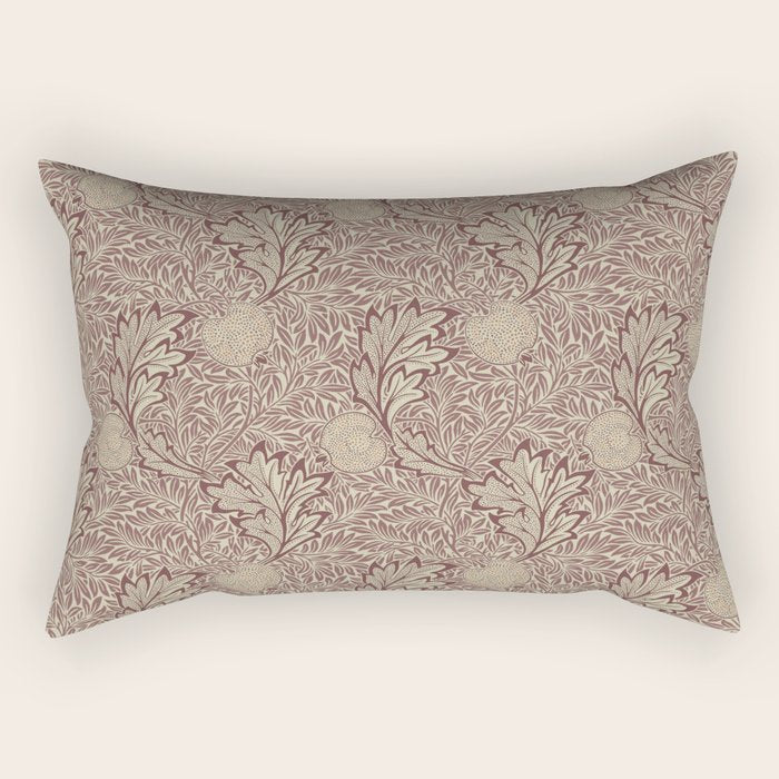 William Morris Vintage Apple Red Gold Rectangular Pillow Gallery Image 2