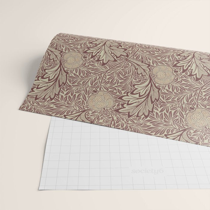 William Morris Vintage Apple Red Gold Wrapping Paper Gallery Image 2
