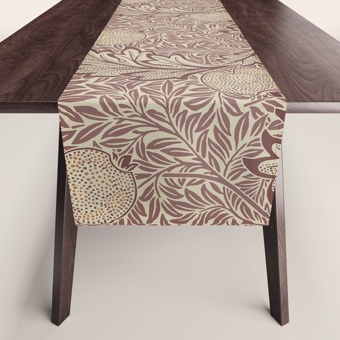 William Morris Vintage Apple Red Gold Table Runner Gallery Image 1