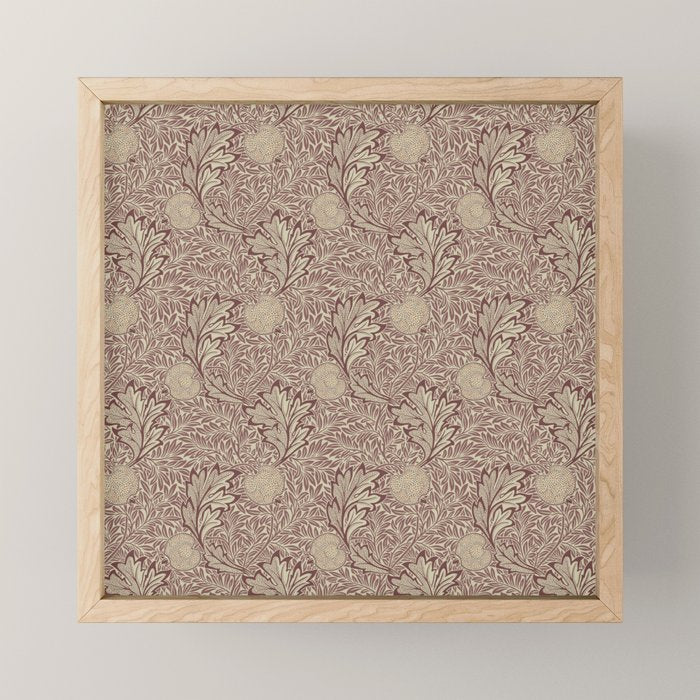William Morris Vintage Apple Red Gold Mini Art Print Gallery Image 1