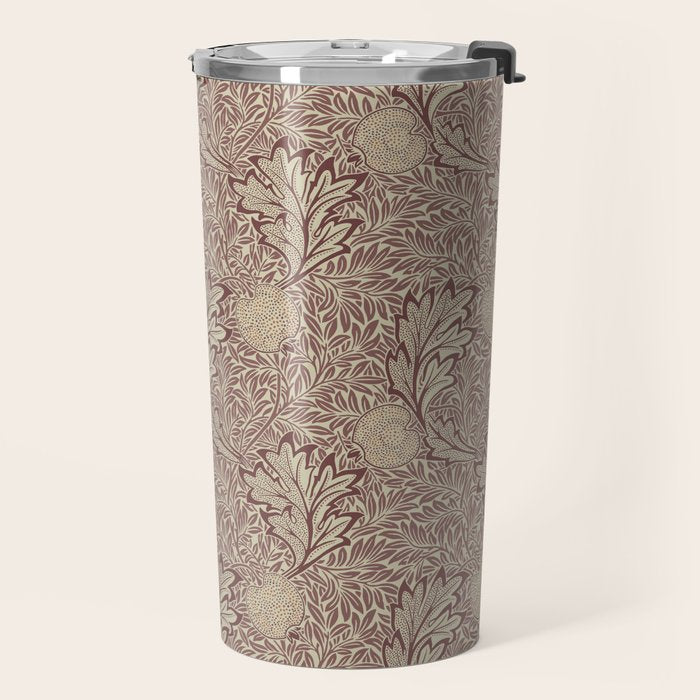 William Morris Vintage Apple Red Gold Travel Mug Gallery Image 2