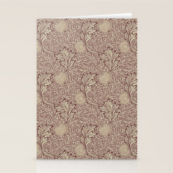 William Morris Vintage Apple Red Gold Stationery Card Gallery Image 2