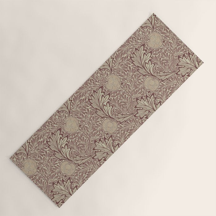 William Morris Vintage Apple Red Gold Yoga Mat Gallery Image 1