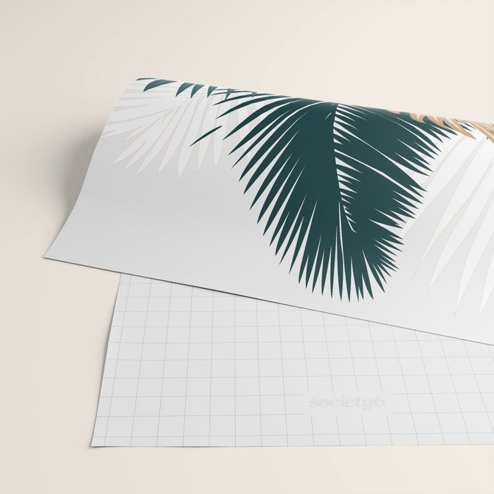 Gold and Green Palm Leaves Wrapping Paper Gallery Image 2