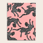 Bold Leopard Art Print on Pink with Floral Accents - Modern Animal Wall Art Notebook Gallery Image 4
