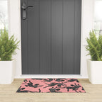 Bold Leopard Art Print on Pink with Floral Accents - Modern Animal Wall Art Welcome Mat Gallery Image 3