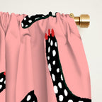 Bold Leopard Art Print on Pink with Floral Accents - Modern Animal Wall Art Window Curtain Gallery Image 2