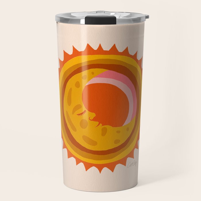 Moon Glow - Retro Ochre Travel Mug Gallery Image 1