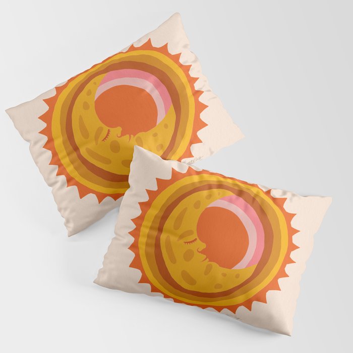 Moon Glow - Retro Ochre Pillow Sham Gallery Image 3