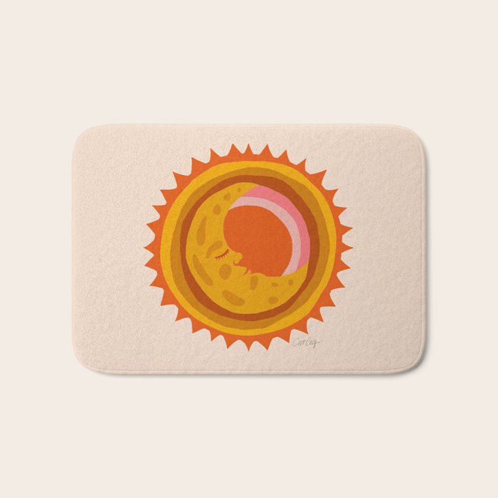 Moon Glow - Retro Ochre Bath Mat Gallery Image 1
