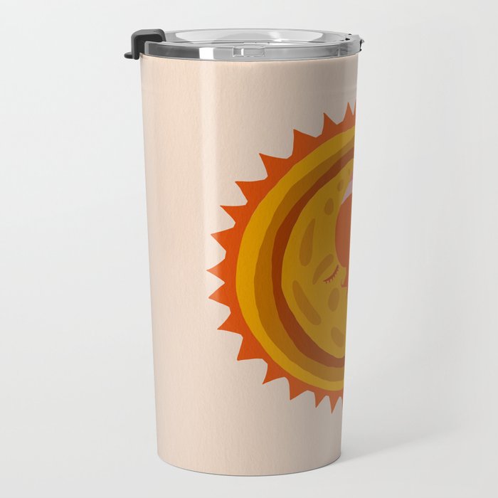 Moon Glow - Retro Ochre Travel Mug Gallery Image 3