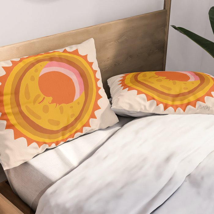 Moon Glow - Retro Ochre Pillow Sham Gallery Image 2