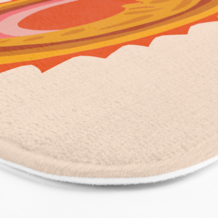 Moon Glow - Retro Ochre Bath Mat Gallery Image 3