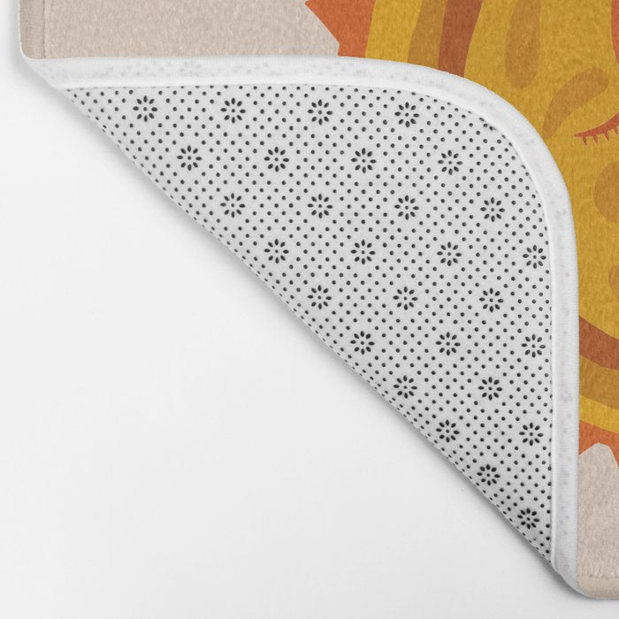 Moon Glow - Retro Ochre Bath Mat Gallery Image 2