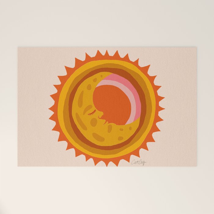 Moon Glow - Retro Ochre Welcome Mat Gallery Image 1