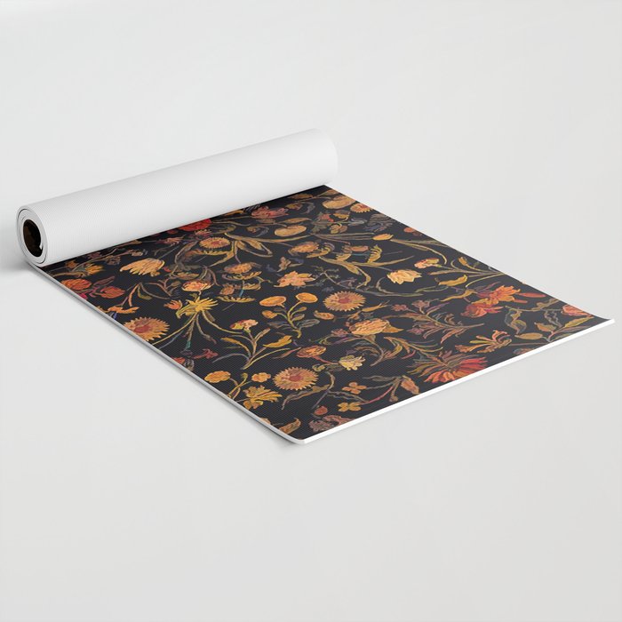 Exotic Midnight Floral Garden Yoga Mat Gallery Image 2