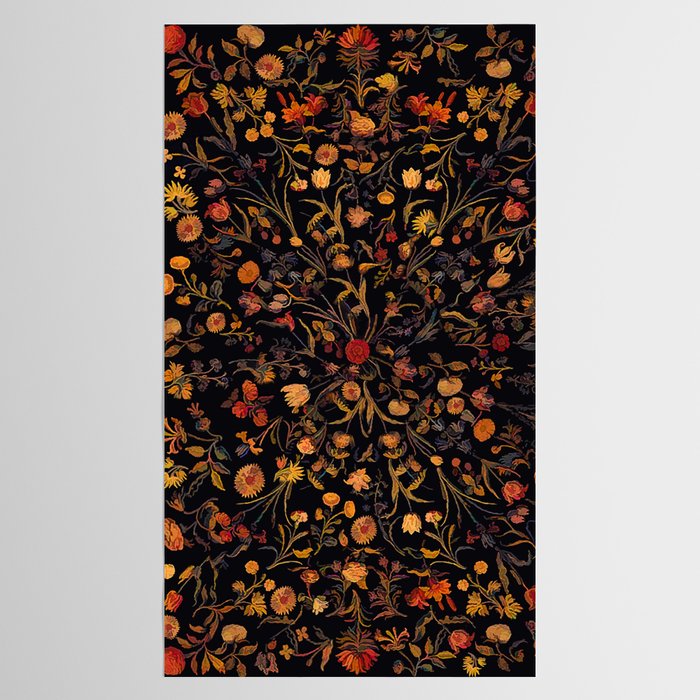 Exotic Midnight Floral Garden Tablecloth Gallery Image 2