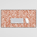 Boho, Abstract, Herringbone, Pattern, Terracotta Desk Mat Gallery Image 1