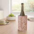 Boho, Abstract, Herringbone, Pattern, Terracotta Wine Chiller Gallery Image 4