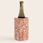 Boho, Abstract, Herringbone, Pattern, Terracotta Wine Chiller Gallery Image 2