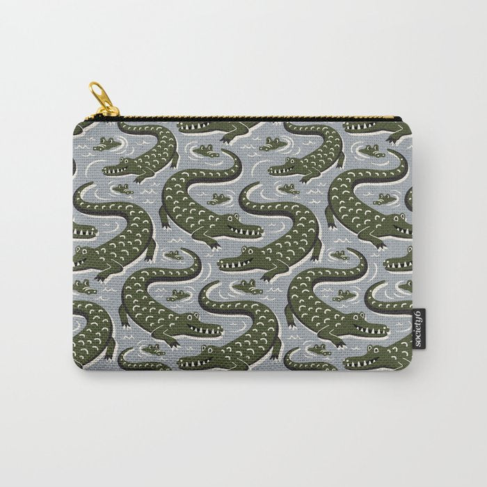 Alligator - Down In The Bayou - Grey Carry All Pouch Gallery Image 1