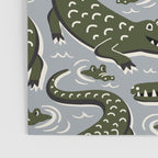 Alligator - Down In The Bayou - Grey Poster Gallery Image 3
