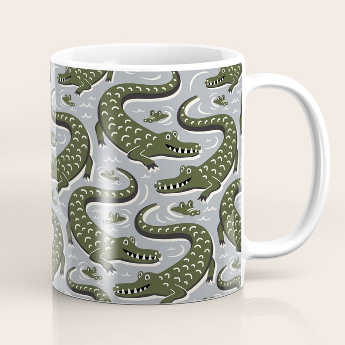 Alligator - Down In The Bayou - Grey Coffee Mug Gallery Image 1