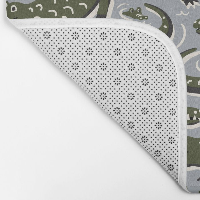 Alligator - Down In The Bayou - Grey Bath Mat Gallery Image 2