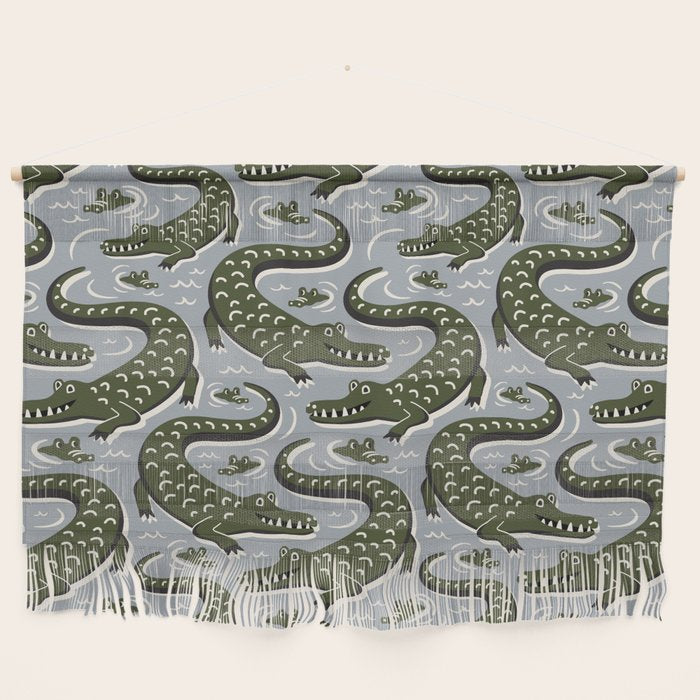 Alligator - Down In The Bayou - Grey Wall Hanging Gallery Image 1