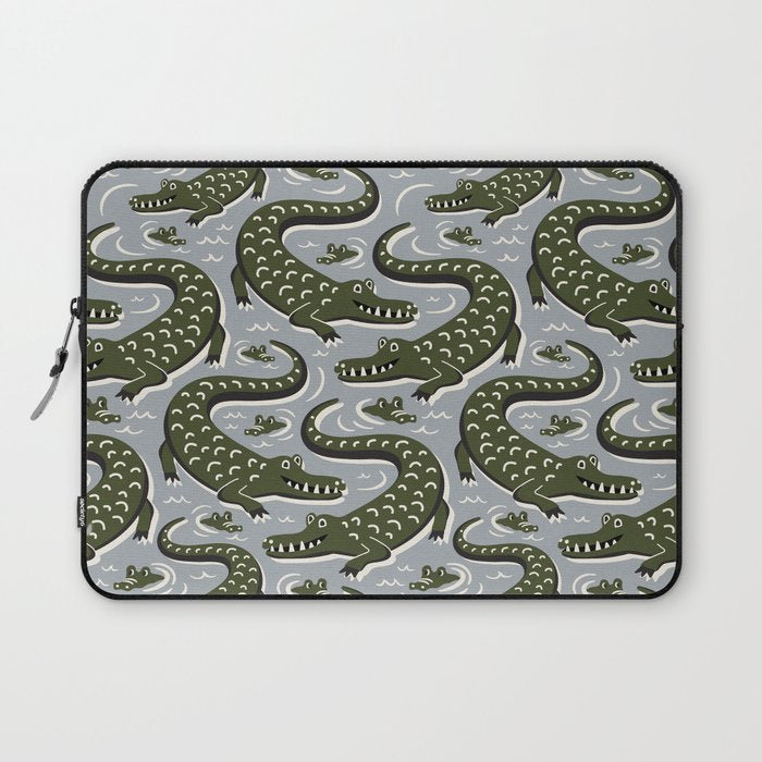 Alligator - Down In The Bayou - Grey Laptop Sleeve Gallery Image 1
