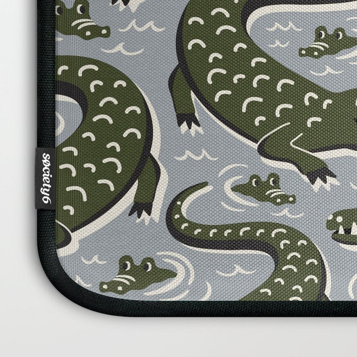 Alligator - Down In The Bayou - Grey Laptop Sleeve Gallery Image 3
