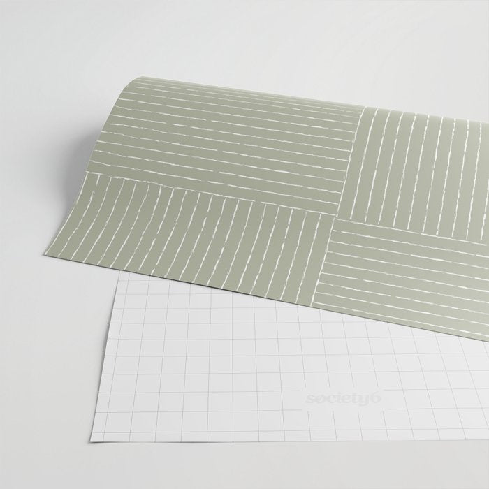 Lines III (Linen Sage) Wrapping Paper Gallery Image 2