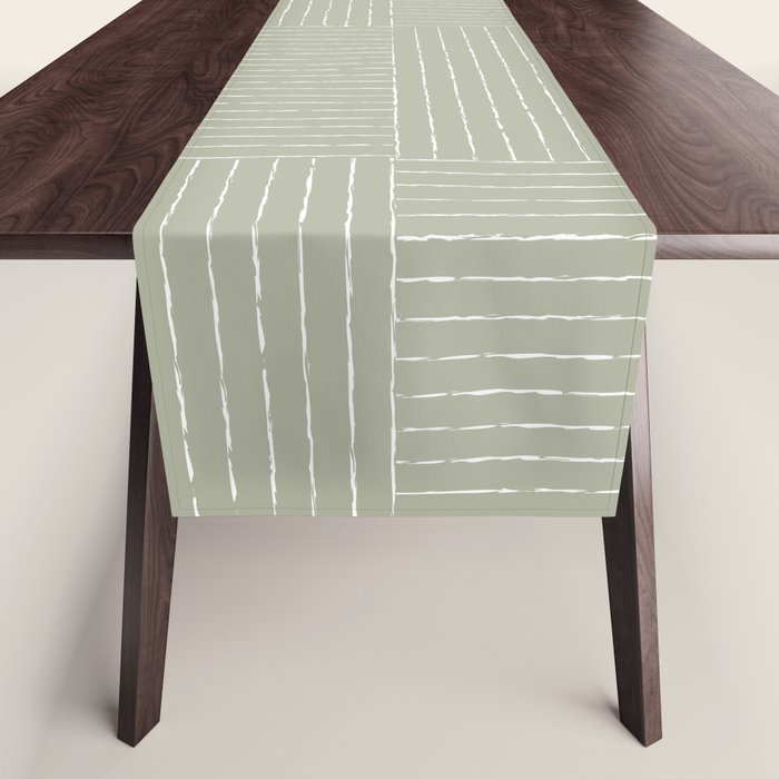 Lines III (Linen Sage) Table Runner Gallery Image 1