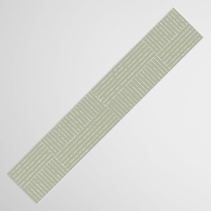 Lines III (Linen Sage) Table Runner Gallery Image 3