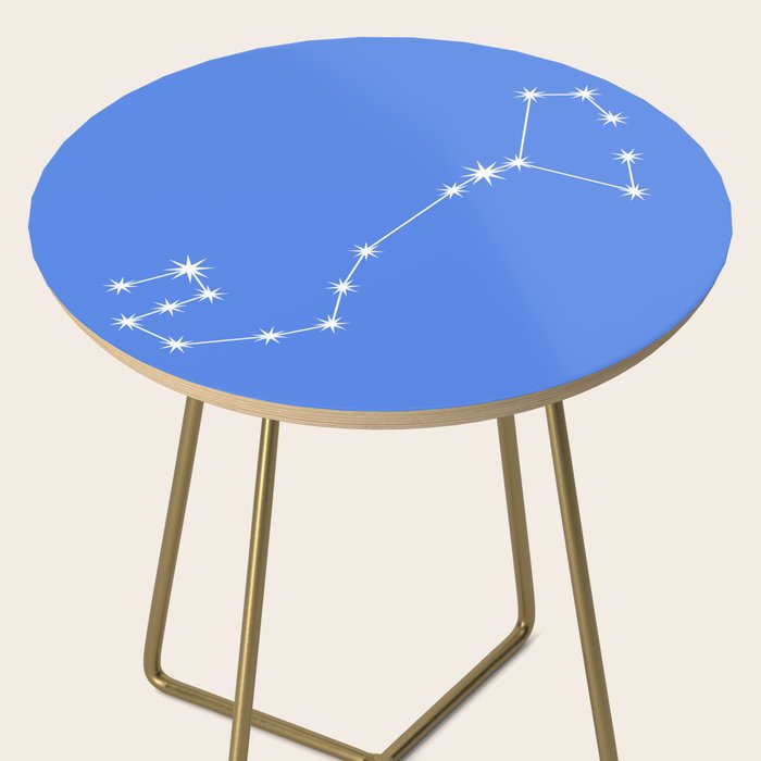 Scorpio Zodiac Star Constellation Line Art Bright Blue Side Table Gallery Image 2