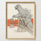 Godzilla vs. the Brooklyn Bridge Serving Tray Gallery Image 1
