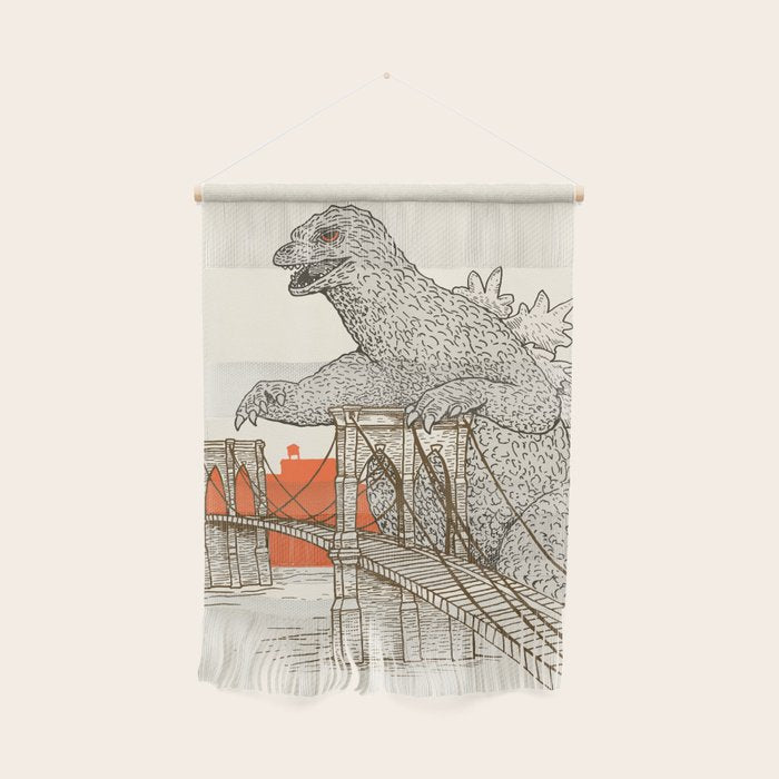 Godzilla vs. the Brooklyn Bridge Wall Hanging Gallery Image 1