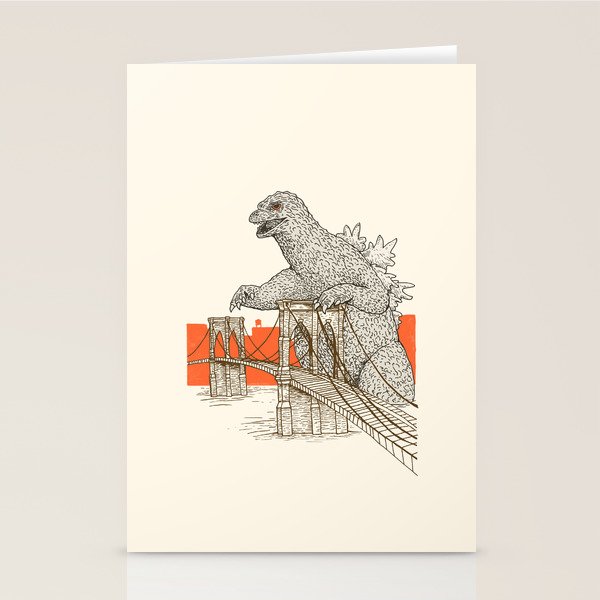 Godzilla vs. the Brooklyn Bridge Stationery Card Gallery Image 2