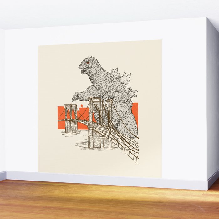 Godzilla vs. the Brooklyn Bridge Wall Mural Gallery Image 2