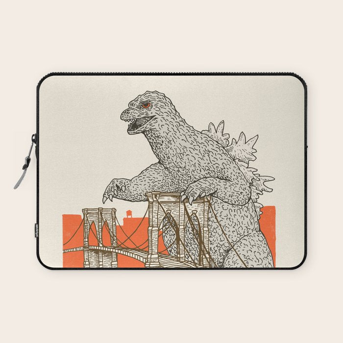 Godzilla vs. the Brooklyn Bridge Laptop Sleeve Gallery Image 1