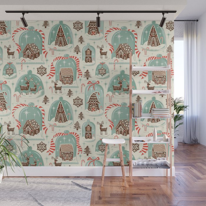 Gingerbread Village Cream Wall Mural Gallery Image 1